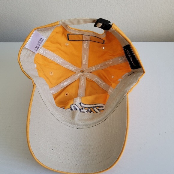 Titleist FootJoy FJ‎ Golf Strapback Hat Cap Logo Yellow Blue Adjustable Men - Picture 6 of 9